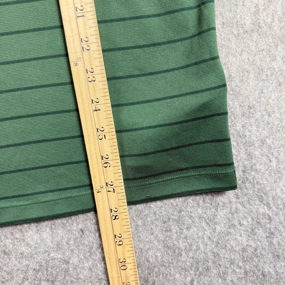 Nike Mens Polo Shirt M Dri Fit Green Bay Collared Short Sleeve Striped
